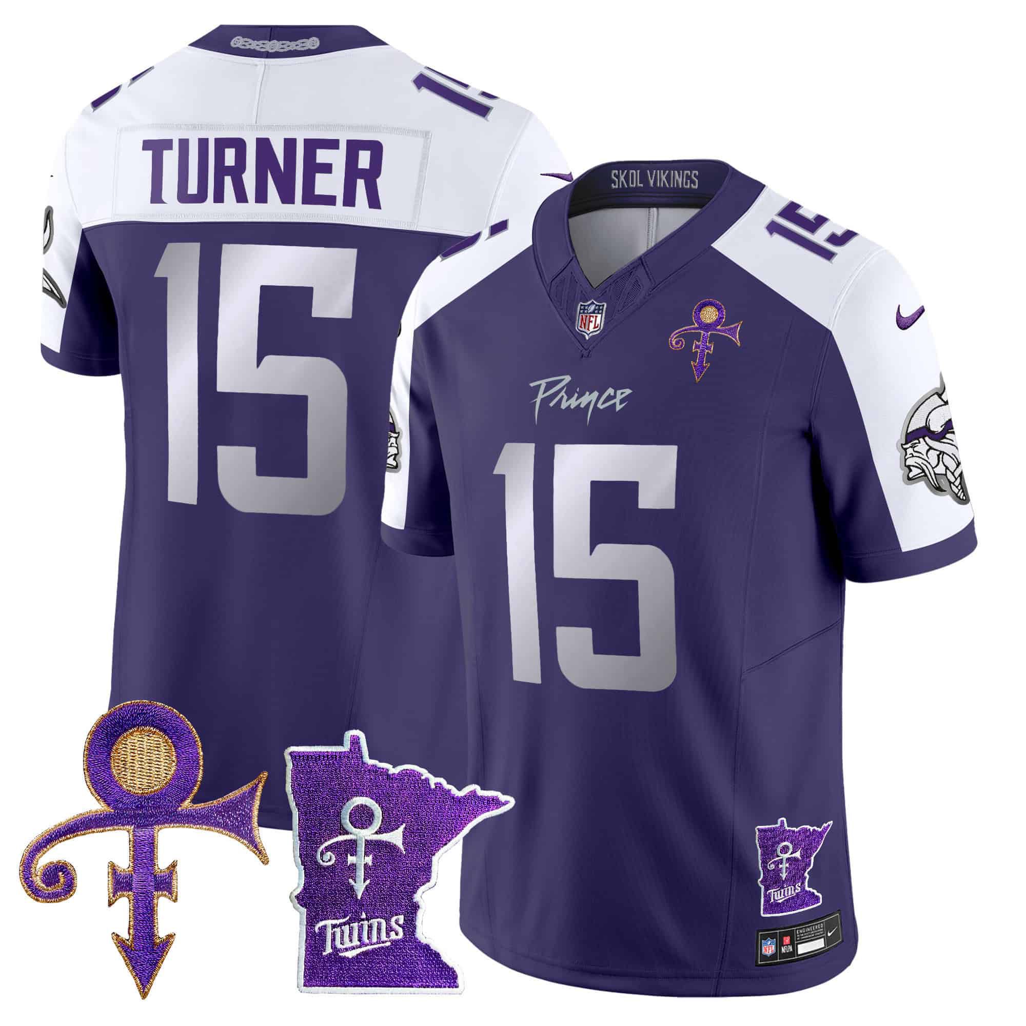 Men Minnesota Vikings #15 Turner Purple 2024 Nike Prince Vapor Limited NFL Jersey->indianapolis colts->NFL Jersey